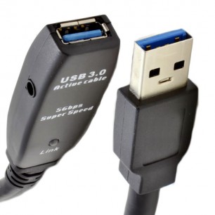 Extensor USB 3.0 Ativo com Repetidor A Macho X A Fêmea 5 Metros