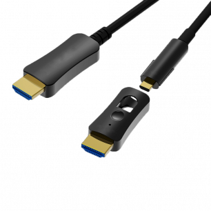Cabo HDMI 8k 2.0 Fibra Óptica 20 Metros - 2 em 1 Plug Destacável